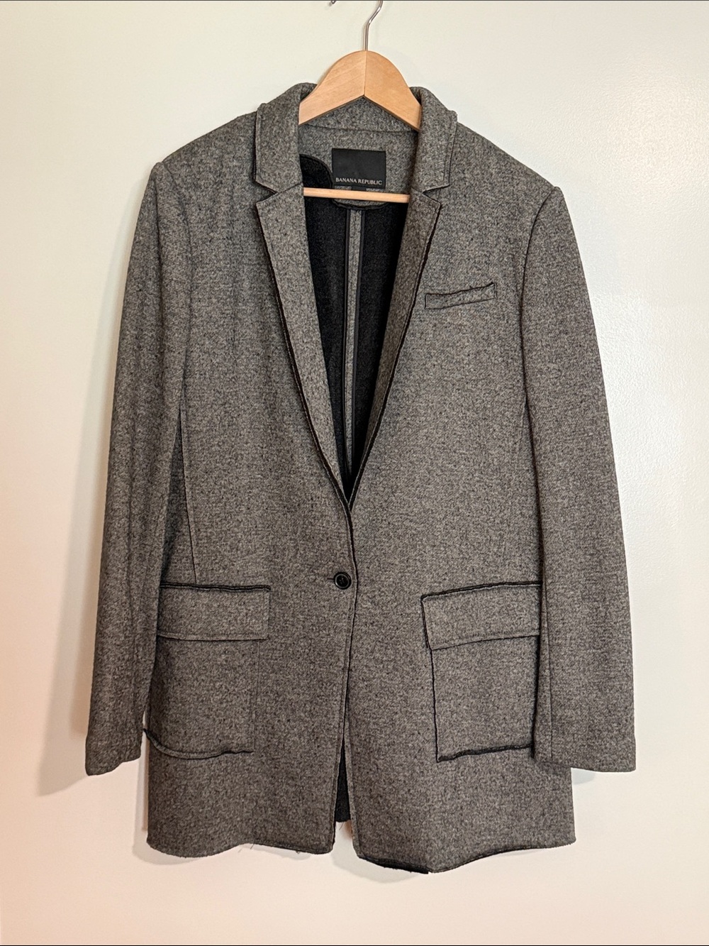 Banana Republic Gray Wool-Blend Blazer 14 NWOT